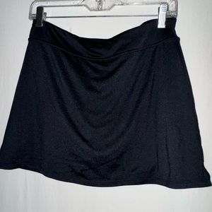 Black Athletic Tennis Mini Skirt